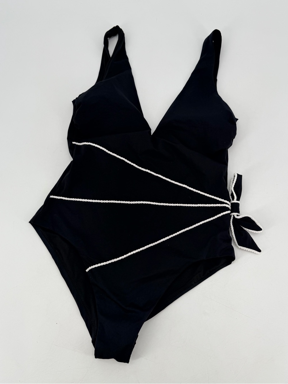 LA PERLA Black Tie Embellished One Piece Swimsuit Swim US 6